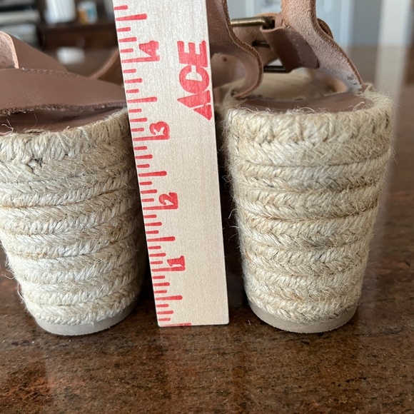SOLUDOS MINORCA PLATFORM ESPADRILLE SANDAL 9 BLUSH NUDE WEDGE ADJ BUCKLE SUMMER - Picture 12 of 13